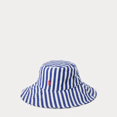 Polo Ralph Lauren Striped Linen Sun Hat In Blue