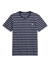 Polo Ralph Lauren Cotton Stripe Polo Pony Slim T-shirt In Blue
