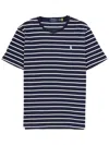 Polo Ralph Lauren Cotton Stripe Polo Pony Slim T-shirt In Blue