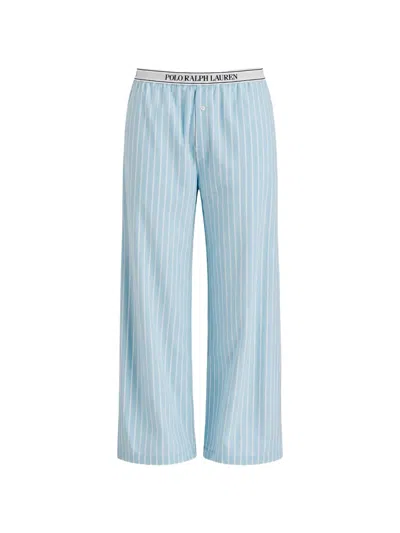 Polo Ralph Lauren Striped Logo-waistband Pajamas In Blue