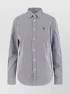 Polo Ralph Lauren Striped Long Sleeve Button-down Top In Blue