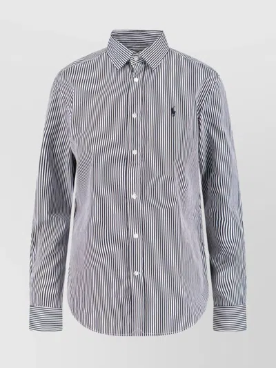 POLO RALPH LAUREN STRIPED LONG SLEEVE BUTTON-DOWN TOP