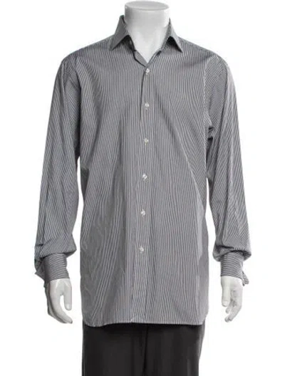 Pre-owned Polo Ralph Lauren Striped Long Sleeve Dress Shirt In Black