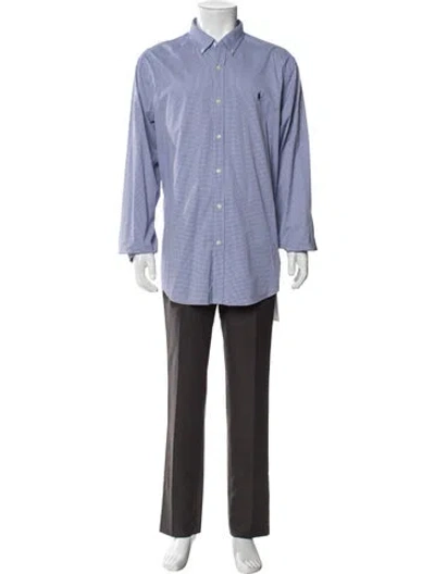 Pre-owned Polo Ralph Lauren Striped Long Sleeve Dress Shirt In Blue