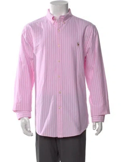 Pre-owned Polo Ralph Lauren Striped Long Sleeve Dress Shirt In Pink