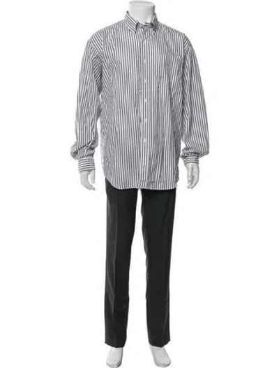Pre-owned Polo Ralph Lauren Striped Long Sleeve Dress Shirt In Purple