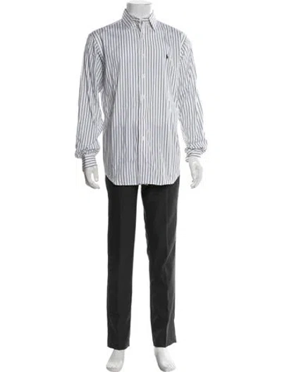 Pre-owned Polo Ralph Lauren Striped Long Sleeve Dress Shirt In Purple
