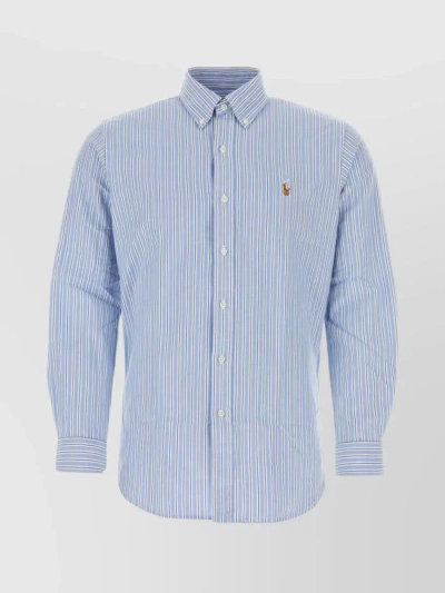 Polo Ralph Lauren Striped Oxford Shirt In Blue