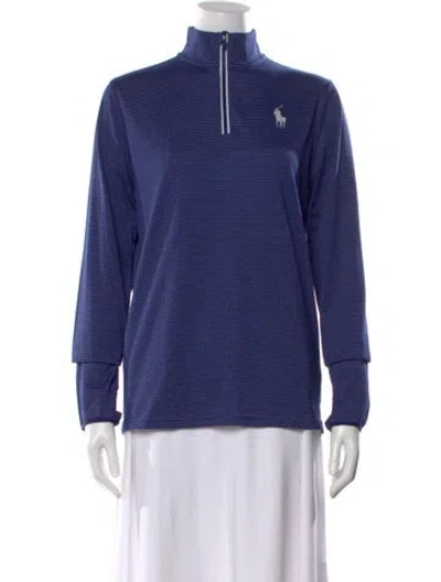 Pre-owned Polo Ralph Lauren Striped Long Sleeve Polo In Blue