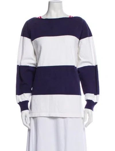 Pre-owned Polo Ralph Lauren Striped Long Sleeve Polo In Gray