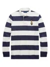 Polo Ralph Lauren Long Sleeve Novelty Heritage Bear Rugby Polo In White