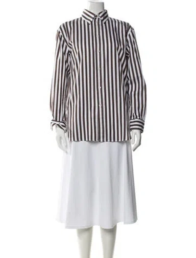 Pre-owned Polo Ralph Lauren Striped Long Sleeve Polo W/ Tags In White
