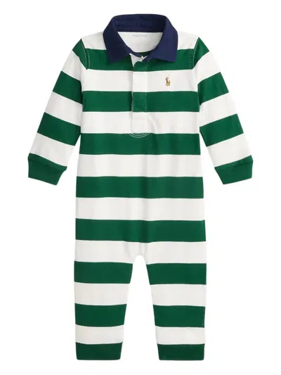 Polo Ralph Lauren Babies' Striped Long-sleeve Romper In Multi