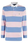 Polo Ralph Lauren Mens Rugby Striped Cotton-jersey Polo Shirt Pink Xxl In Multi