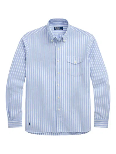 Polo Ralph Lauren Striped Long-sleeve Shirt In Blue