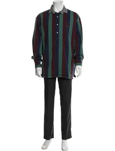 Pre-owned Polo Ralph Lauren Striped Long Sleeve Shirt In Blue