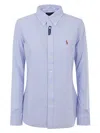 Polo Ralph Lauren Striped Long-sleeve Shirt In Harbor Island Blue White