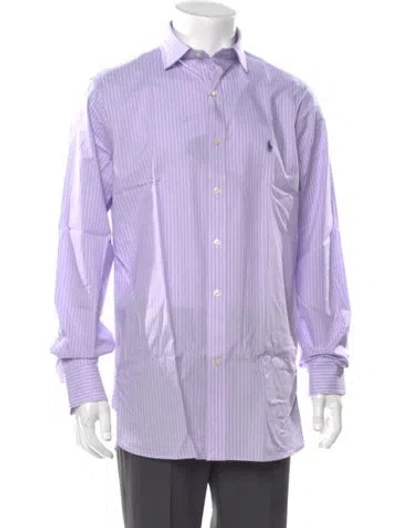 Pre-owned Polo Ralph Lauren Striped Long Sleeve Tuxedo Shirt W/ Tags In Purple