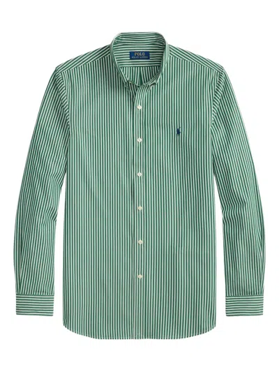 Polo Ralph Lauren Shirt Striped Pattern Collar Button-down In Green