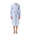 Polo Ralph Lauren Embroidered Poplin Shirt Dress With Belted Waist In Blue