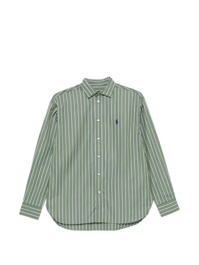 Polo Ralph Lauren Striped Long-sleeve Shirt In Green