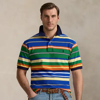 Polo Ralph Lauren Striped Mesh Polo Shirt In Cruise Green Multi