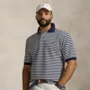 Polo Ralph Lauren Striped Mesh Polo Shirt In White,navy