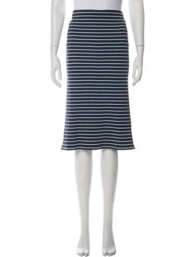 Pre-owned Polo Ralph Lauren Striped Midi Length Skirt In Green