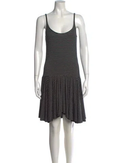 Pre-owned Polo Ralph Lauren Striped Mini Dress In Black