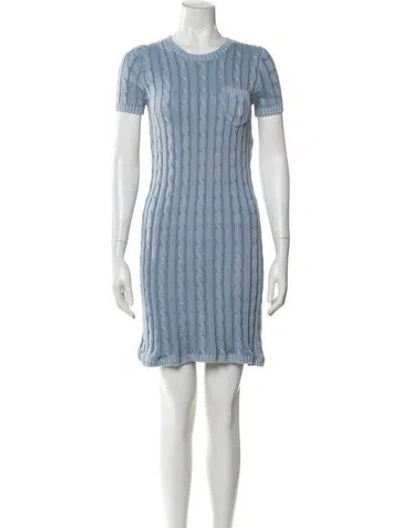 Pre-owned Polo Ralph Lauren Striped Mini Dress In Blue
