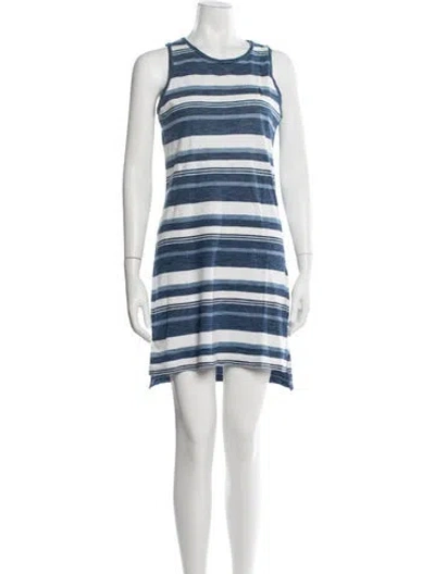 Pre-owned Polo Ralph Lauren Striped Mini Dress In Blue