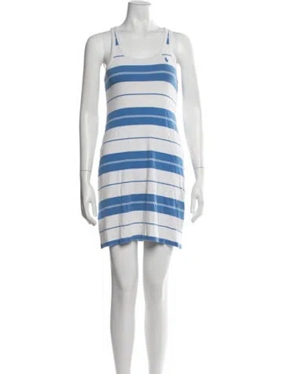 Pre-owned Polo Ralph Lauren Striped Mini Dress In Blue/white