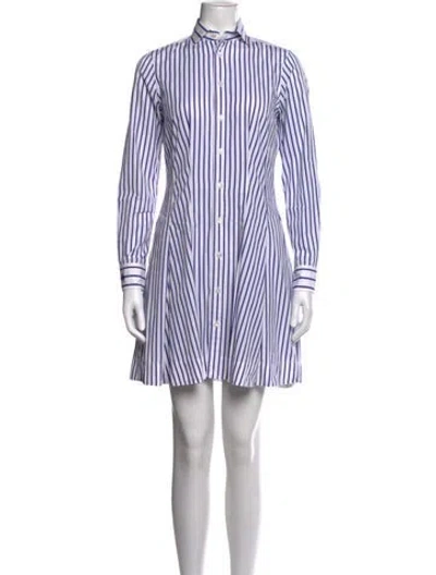 Pre-owned Polo Ralph Lauren Striped Mini Dress In Purple