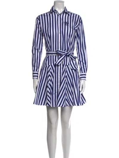 Pre-owned Polo Ralph Lauren Striped Mini Dress W/ Tags In Blue