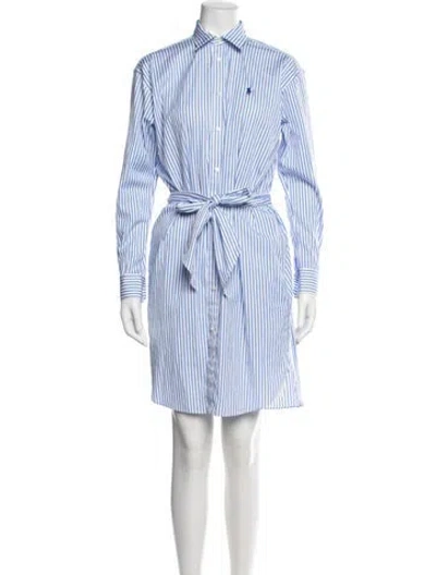 Pre-owned Polo Ralph Lauren Striped Mini Dress W/ Tags In Blue/white