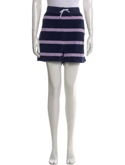Pre-owned Polo Ralph Lauren Striped Mini Shorts In Blue