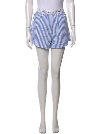 Pre-owned Polo Ralph Lauren Striped Mini Shorts In Blue