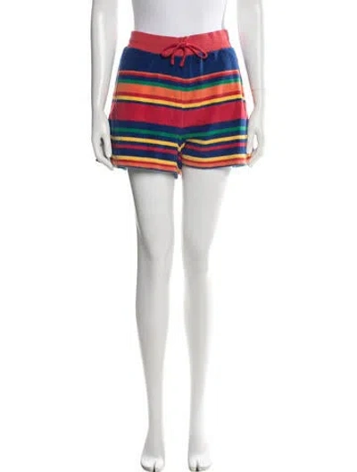 Pre-owned Polo Ralph Lauren Striped Mini Shorts In Blue