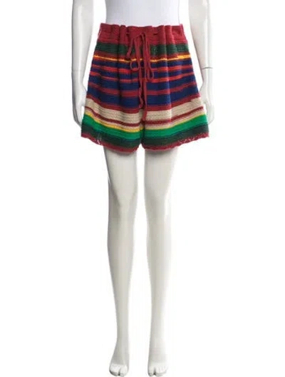 Pre-owned Polo Ralph Lauren Striped Mini Shorts In Multicolor