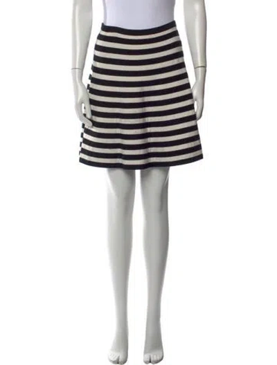 Pre-owned Polo Ralph Lauren Striped Mini Skirt In Black