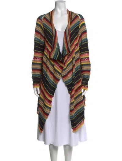 Pre-owned Polo Ralph Lauren Striped Open Front Sweater In Multicolor
