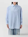 Polo Ralph Lauren Striped Oversized Oxford Shirt With Chest Pocket In Blue
