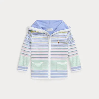 Polo Ralph Lauren Babies' Striped Oxford Mesh Hooded Jacket In Multi Stripe