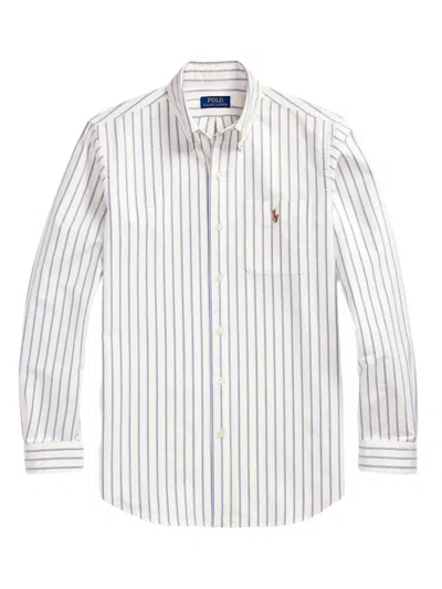 Polo Ralph Lauren Striped Oxford Shirt In White