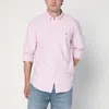 Polo Ralph Lauren Custom Striped Oxford Shirt With Button-down Collar In Pink