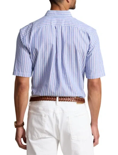 Polo Ralph Lauren Striped Oxford Sport Shirt In Royal Pink Multi