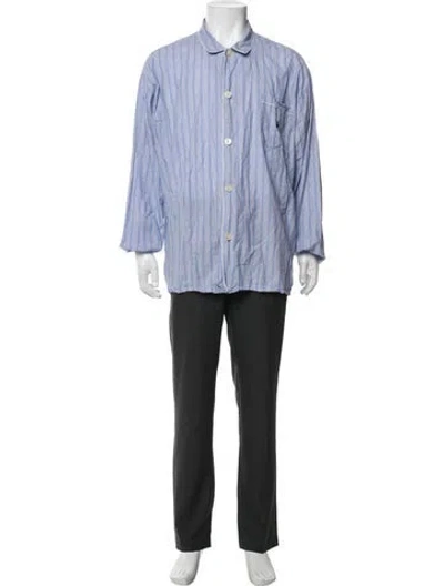 Pre-owned Polo Ralph Lauren Striped Pajama Top In Blue