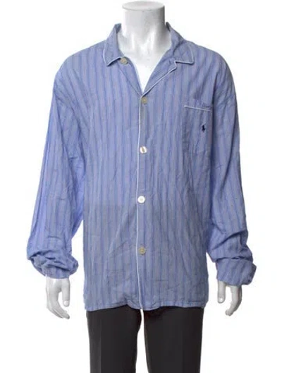 Pre-owned Polo Ralph Lauren Striped Pajama Top In Blue