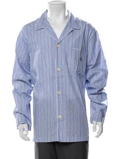 Pre-owned Polo Ralph Lauren Striped Pajama Top In Blue