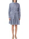 Polo Ralph Lauren Striped Belted Shirt Dress In Fall Royal/white